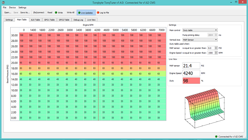 TorqTune Table Edit Screen