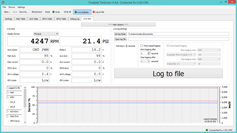 TorqTune LiveView Tab