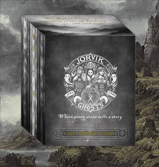 Image of the intricately designed case for the Jorvik Ghost, adorned with its signature emblem.
