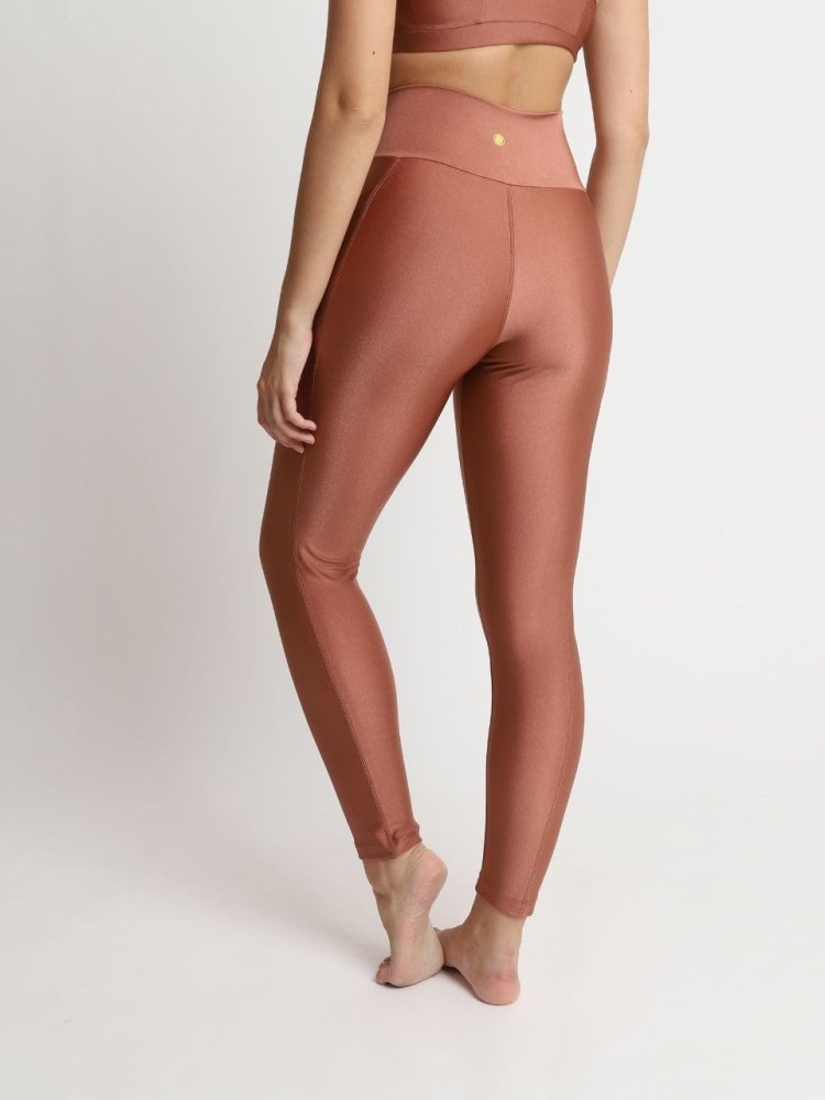 FRAME: Brown Shiny Leggings | SSENSE