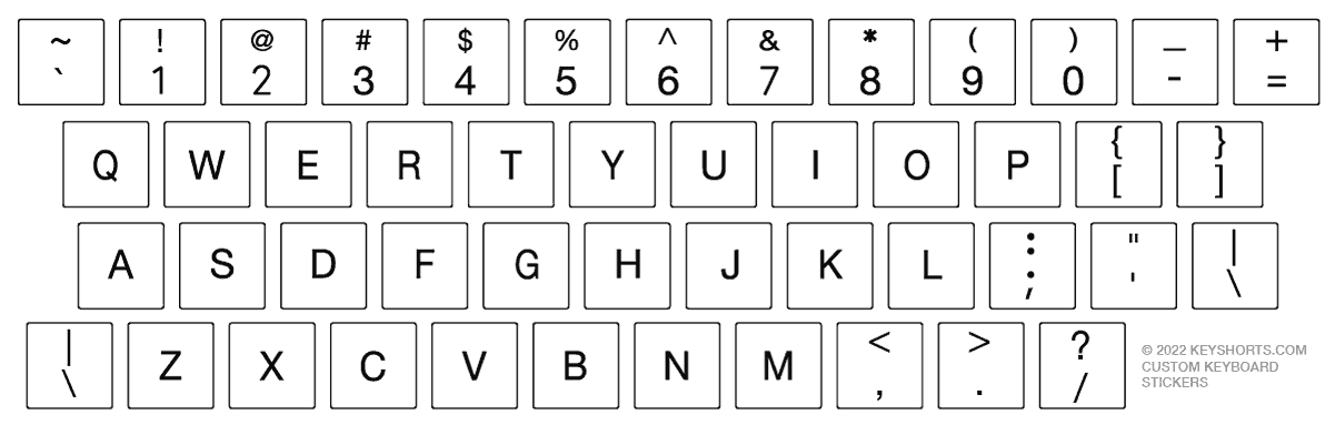US English keyboard layout diagram