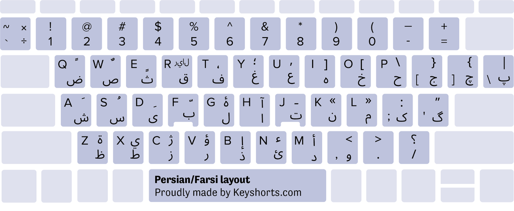 Persisch Farsi Windows-Tastaturlayout