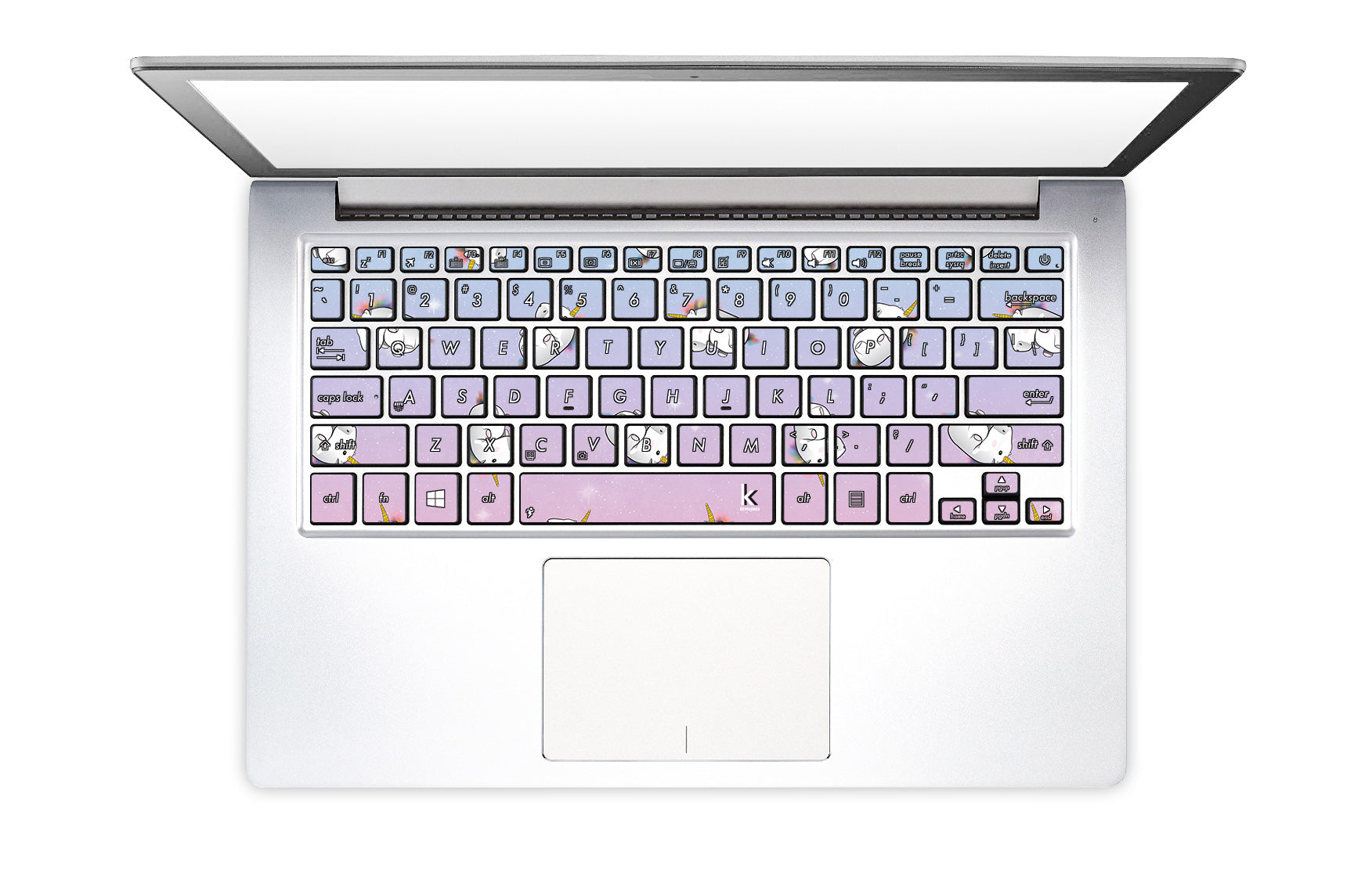 unicorn galaxy laptop keyboard stickers keyshorts
