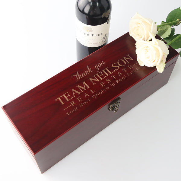Engraved Appreciation Stained Wine Box