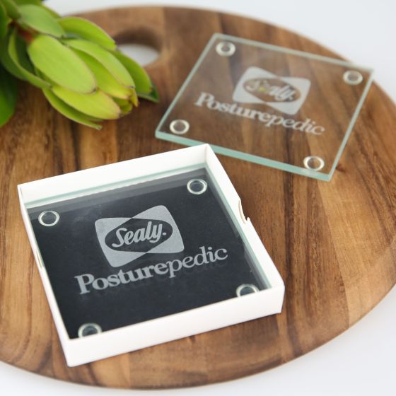 Engraved Promotional Corporate Glass Coasters