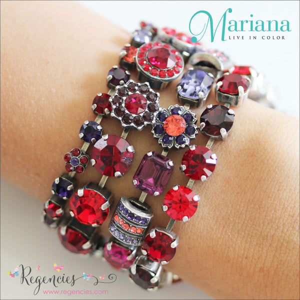 Mariana Swarovski Gemstone Red Purple Jewelry Bracelets Xenia Odyssey Set