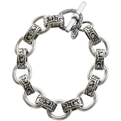 Catherine Popesco Sterling Silver Plated Scroll Link Chain Bracelet, 7" 1714