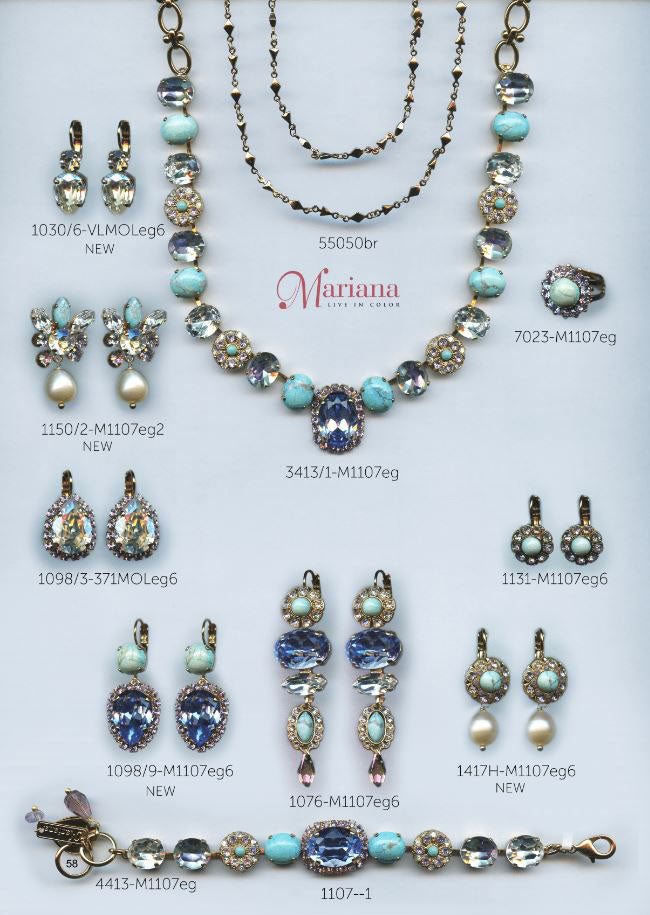 Mariana Jewelry Carribean Life Vitrail Light Purple Turquoise Swarovski Bracelets Earrings Necklaces Catalog Page 1