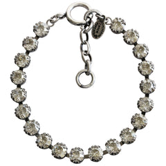 Catherine Popesco Sterling Silver Plated Crystal Tennis Bracelet, 7.5" 1694 Shade