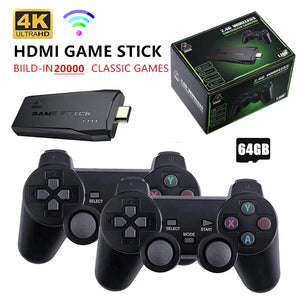 Video Game Console 2.4G Double Wireless Controller Game Stick 4K 20000 games 64GB 32GB Retro games For TV boy gift - Shop Ship