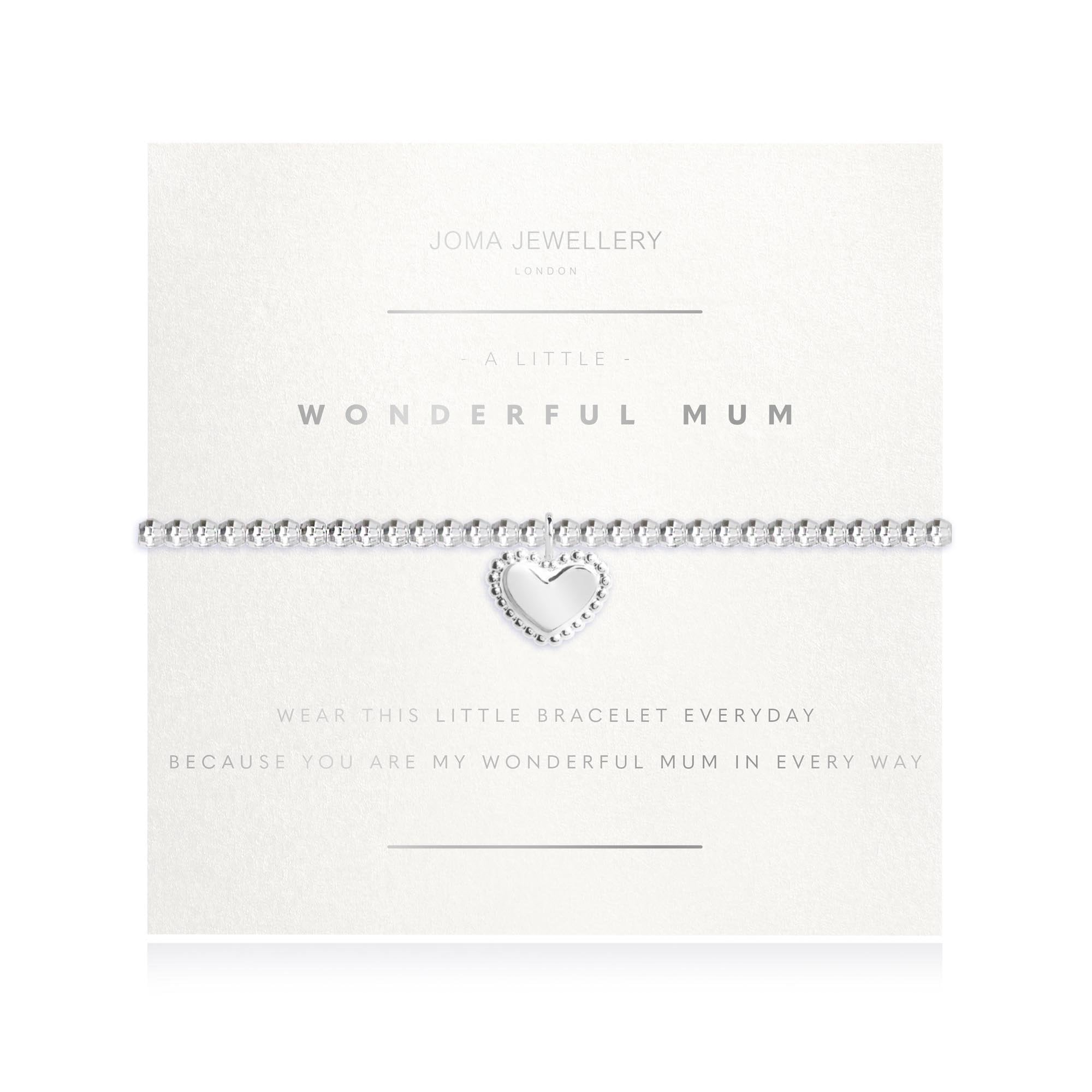 Facetted A Little - Wonderful Mum - Silver - 17.5cm stretch