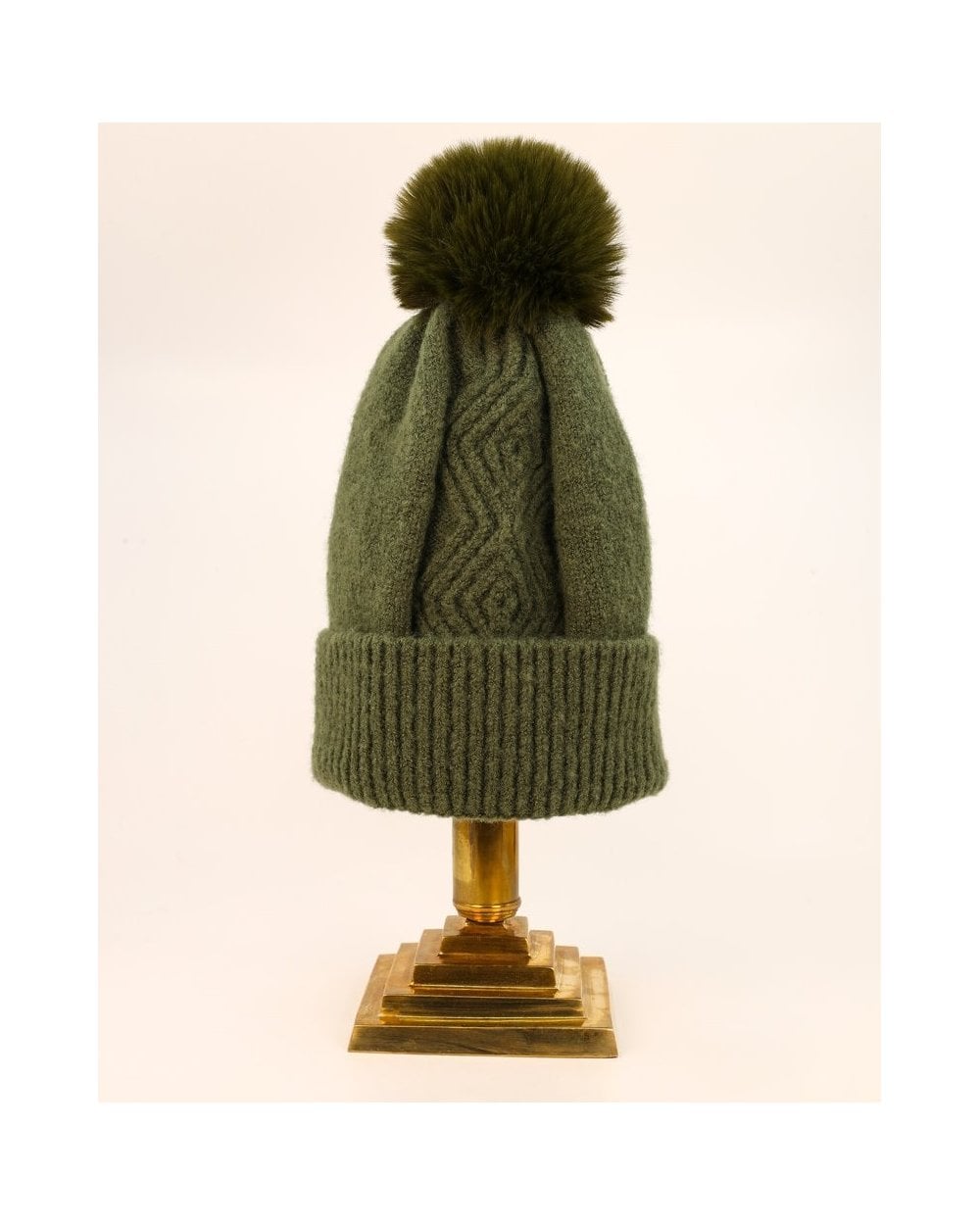 Ingrid Pompom Hat in Olive