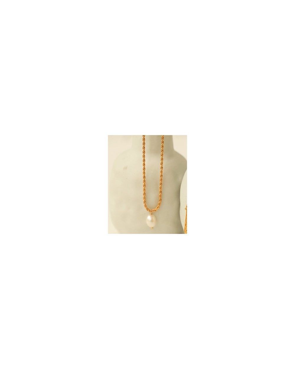 Freshwater Pearl Twisted Chain Necklace Gold