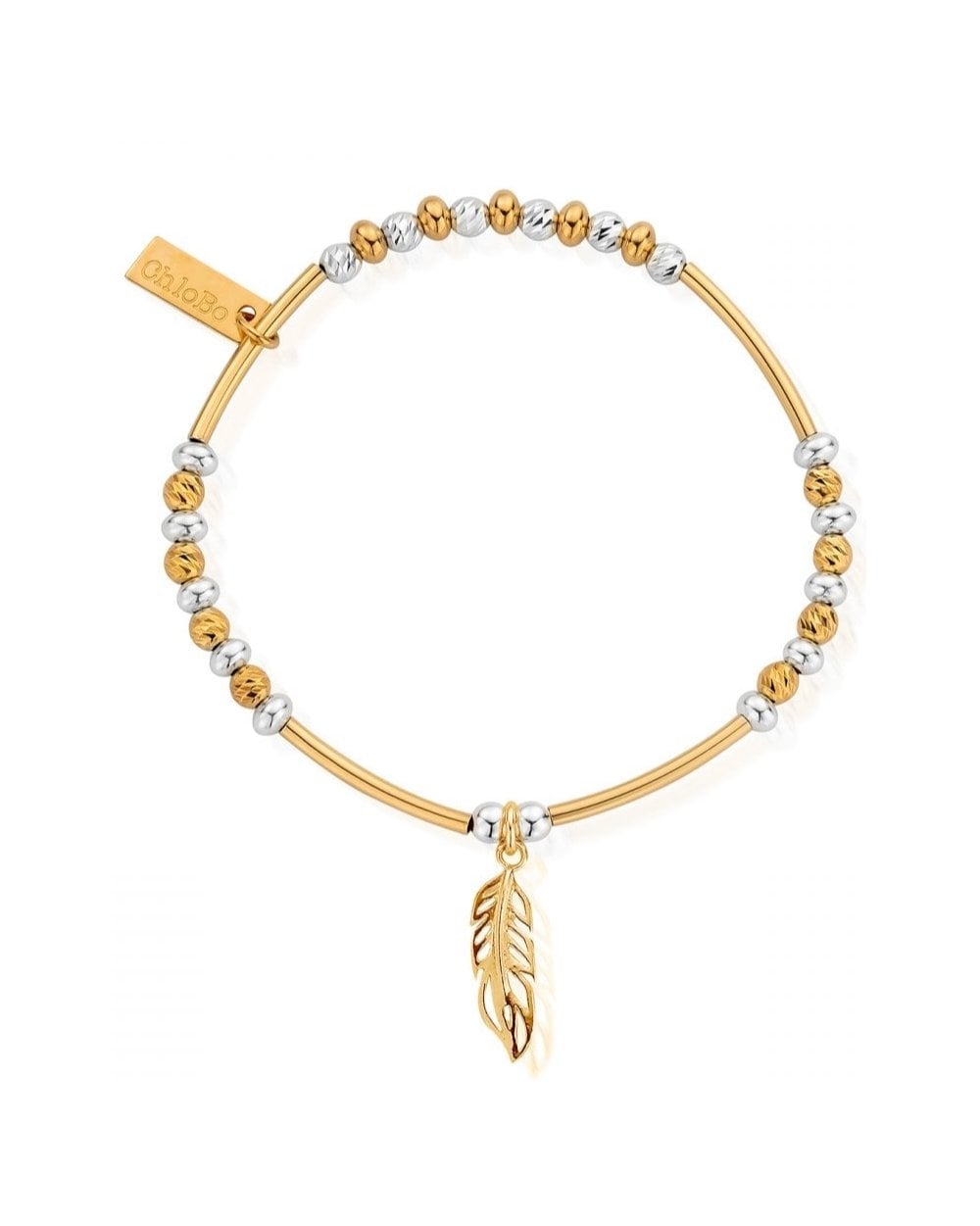 Inner Spirit Mixed Metal Bracelet Gold and Silver Sparkle Filigree Feather Bracelet