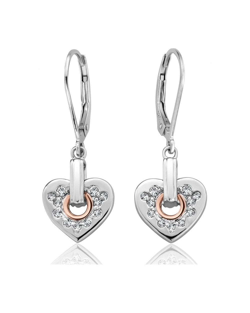 Cariad Sparkle Heart Earrings