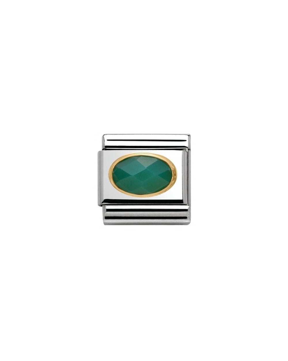 Composable Classic Link Oval Hard Stones Faceted Green Agath (030502/27)