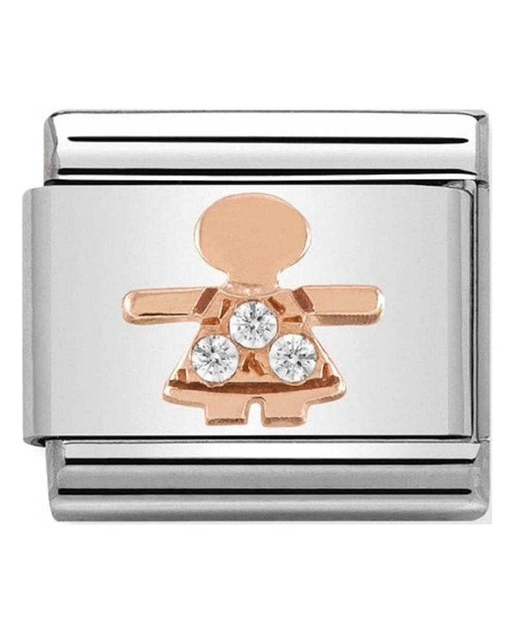 Classic Rose Gold Symbols Little Girl Charm