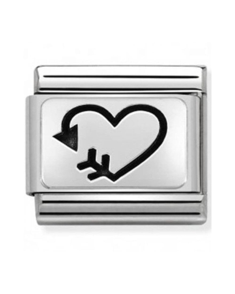 Classic Silvershine Heart with Arrow Charm