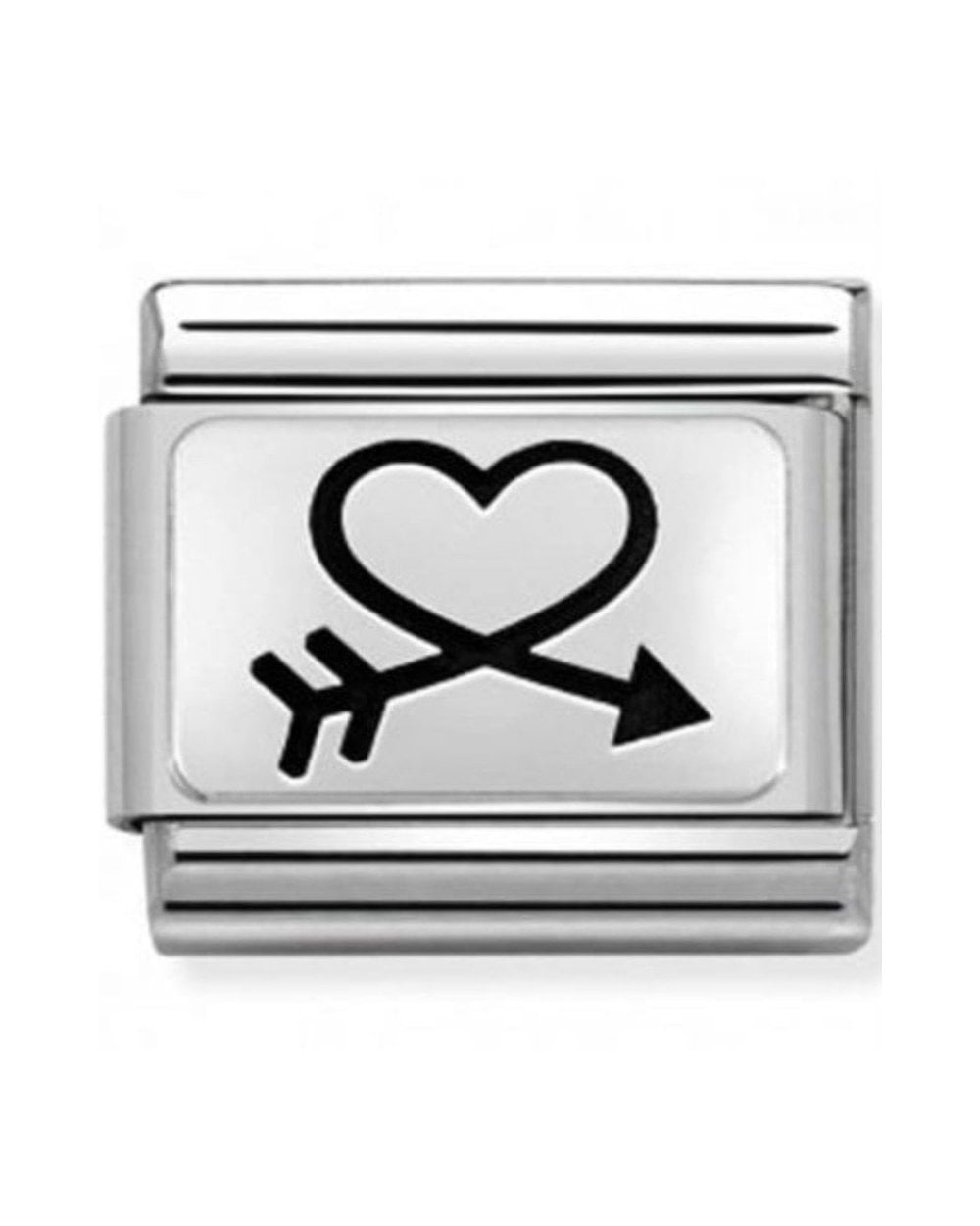 Classic Silvershine Closed Heart and Arrow Charm