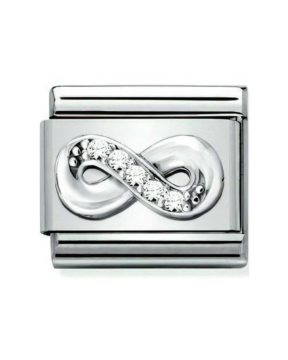 Composable Cl Symbols Steel  Cubic Zirconia And Silver 925 Infinity