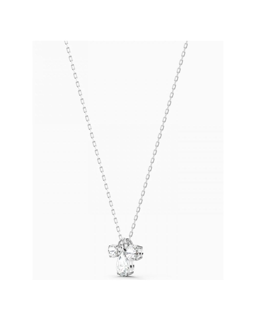 Attract Cluster Pendant, White, Rhodium Plated