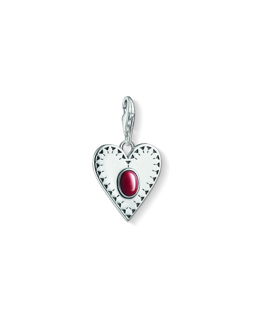 Coral Boho Heart Charm 1683-111-10