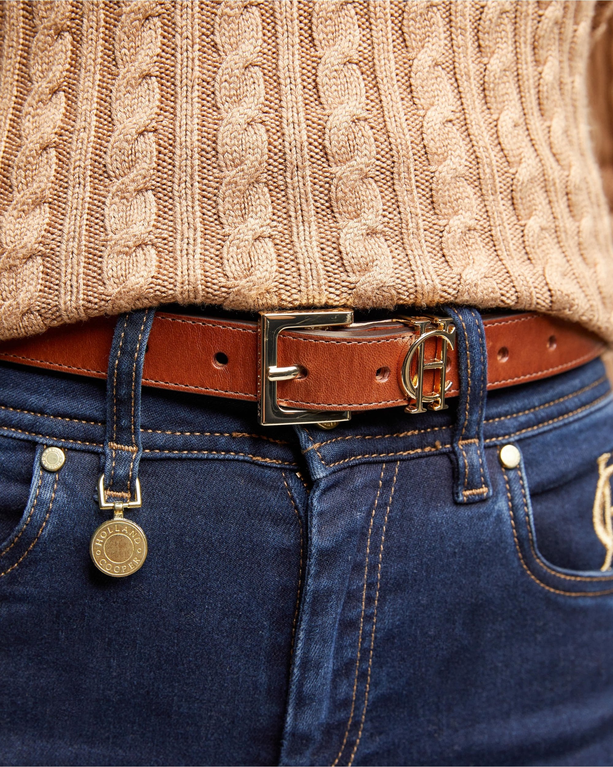 HC Slim Logo Belt (Tan)