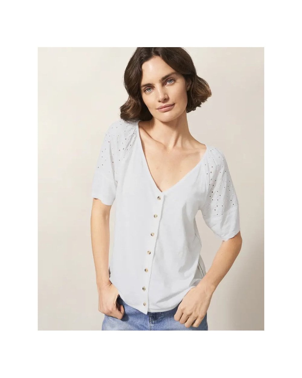 Broderie Mix Two Way Top