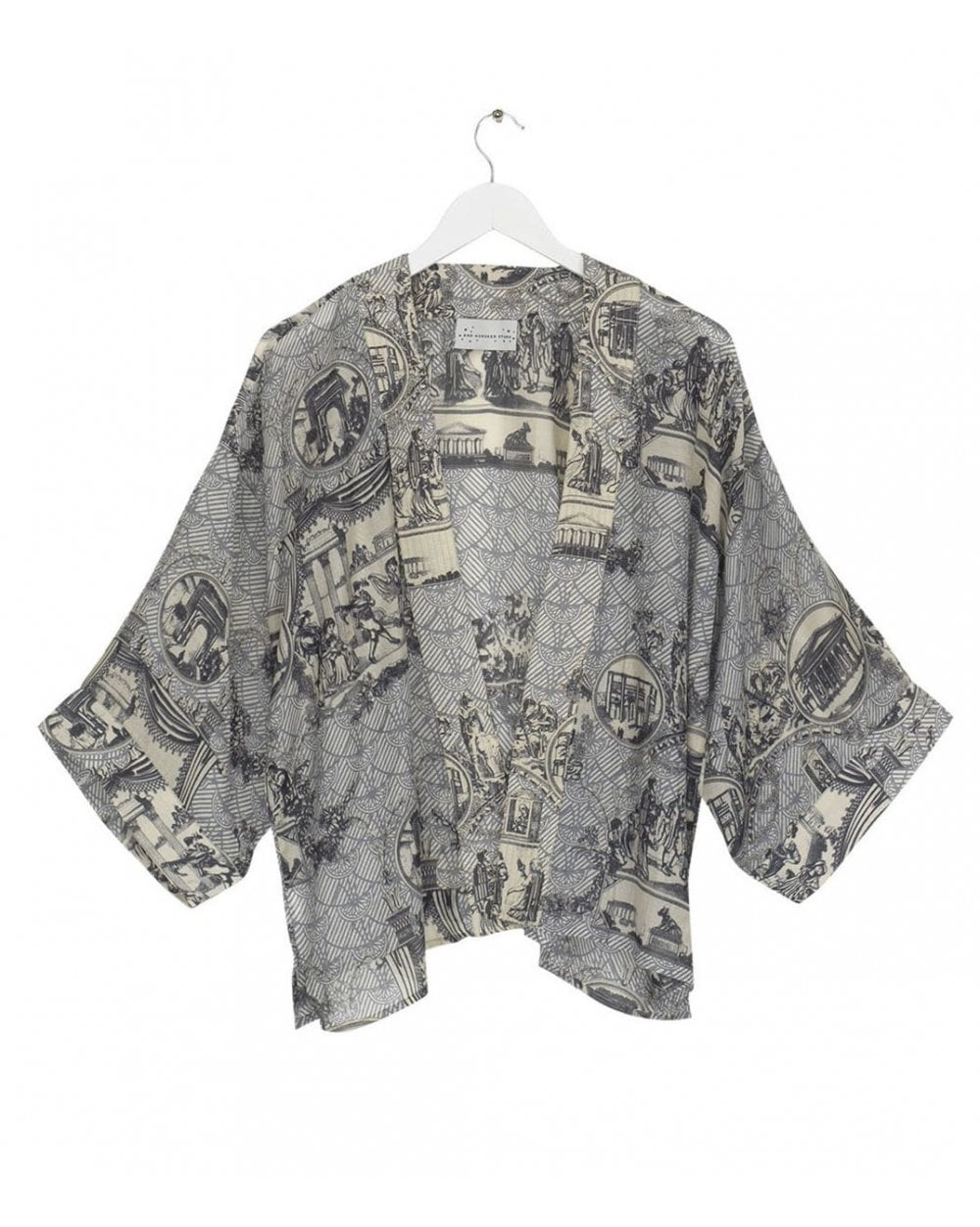 Ancient Columns Charcoal Kimono