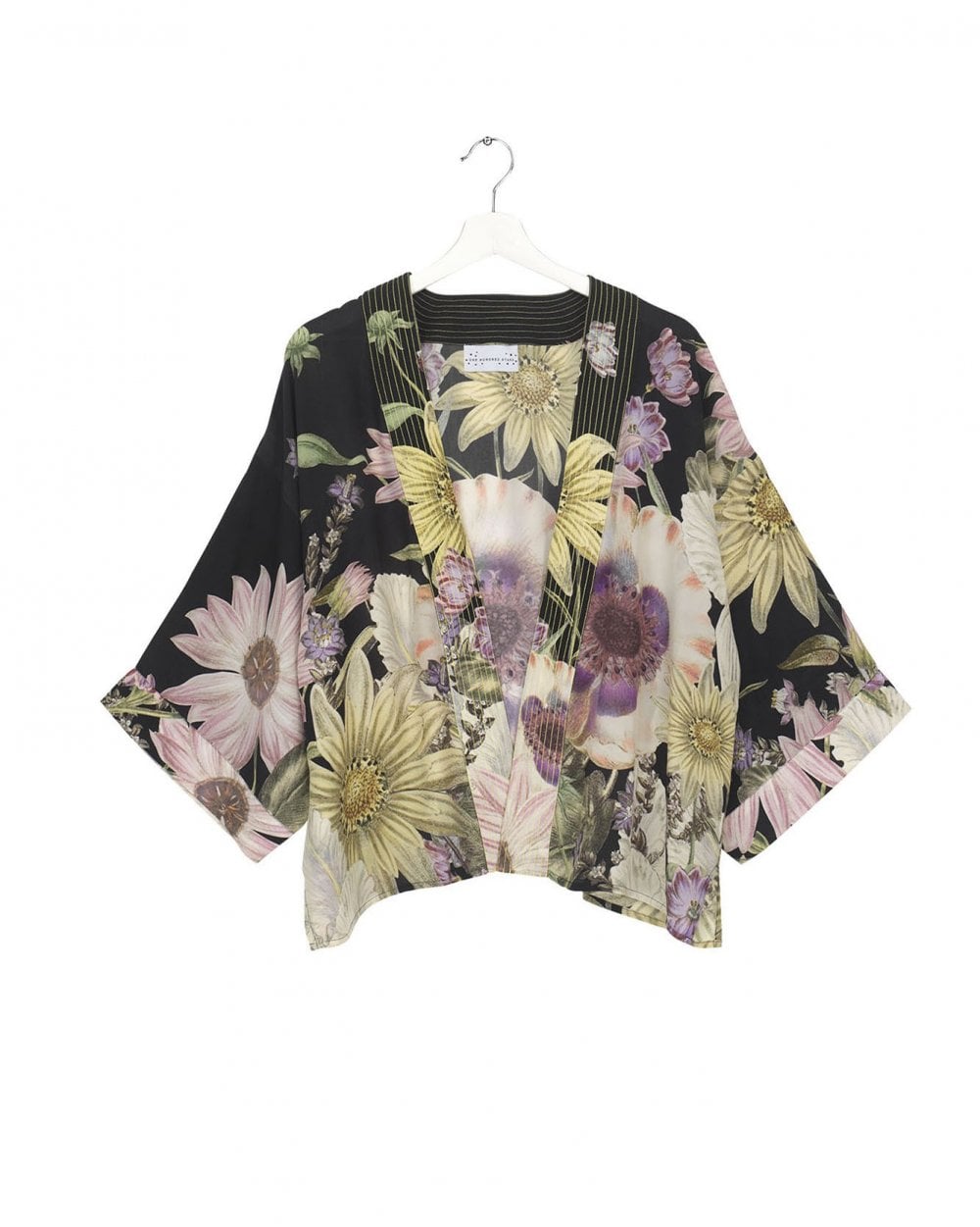 Daisy Black Crepe Kimono