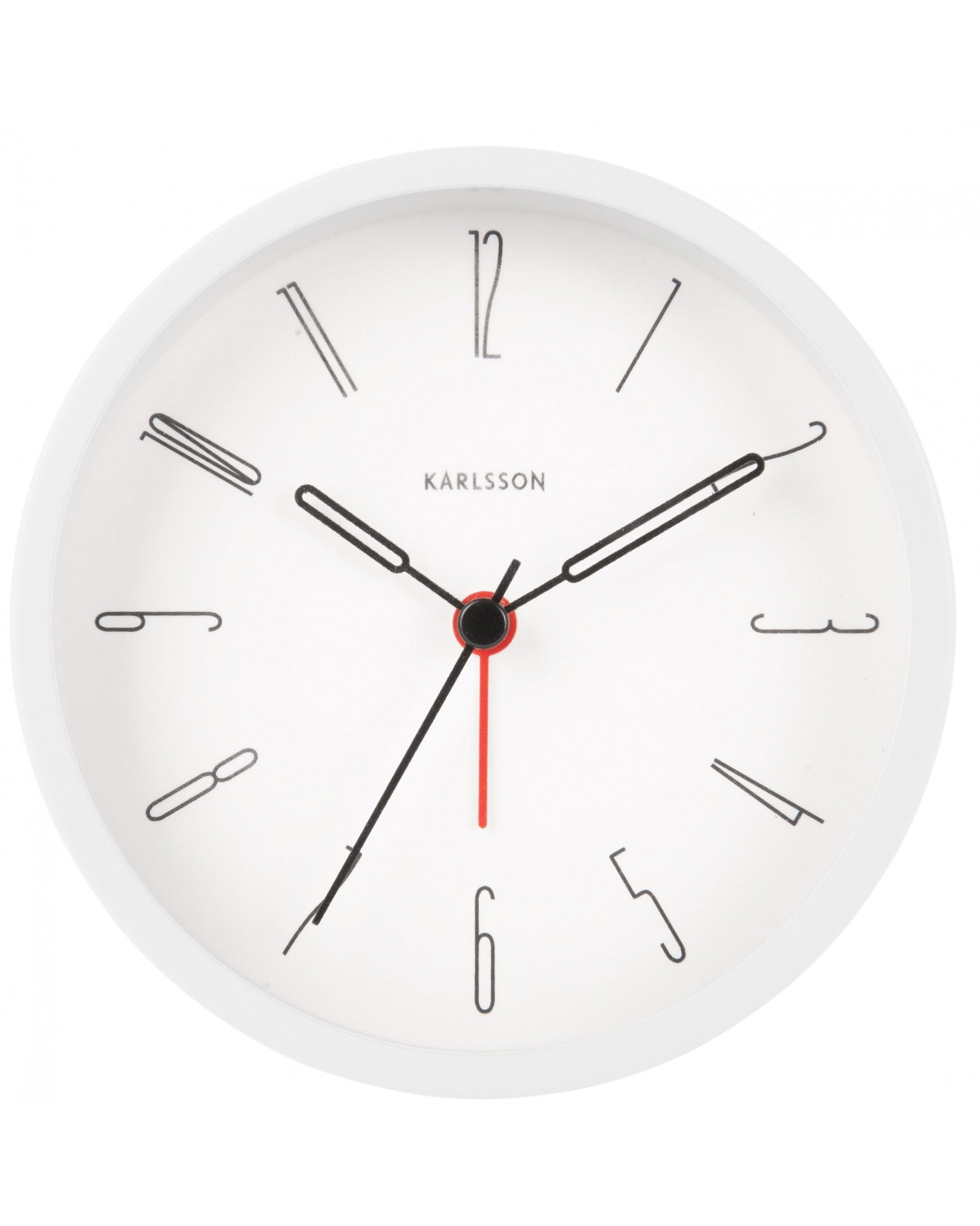 Alarm Clock Belle Numbers White