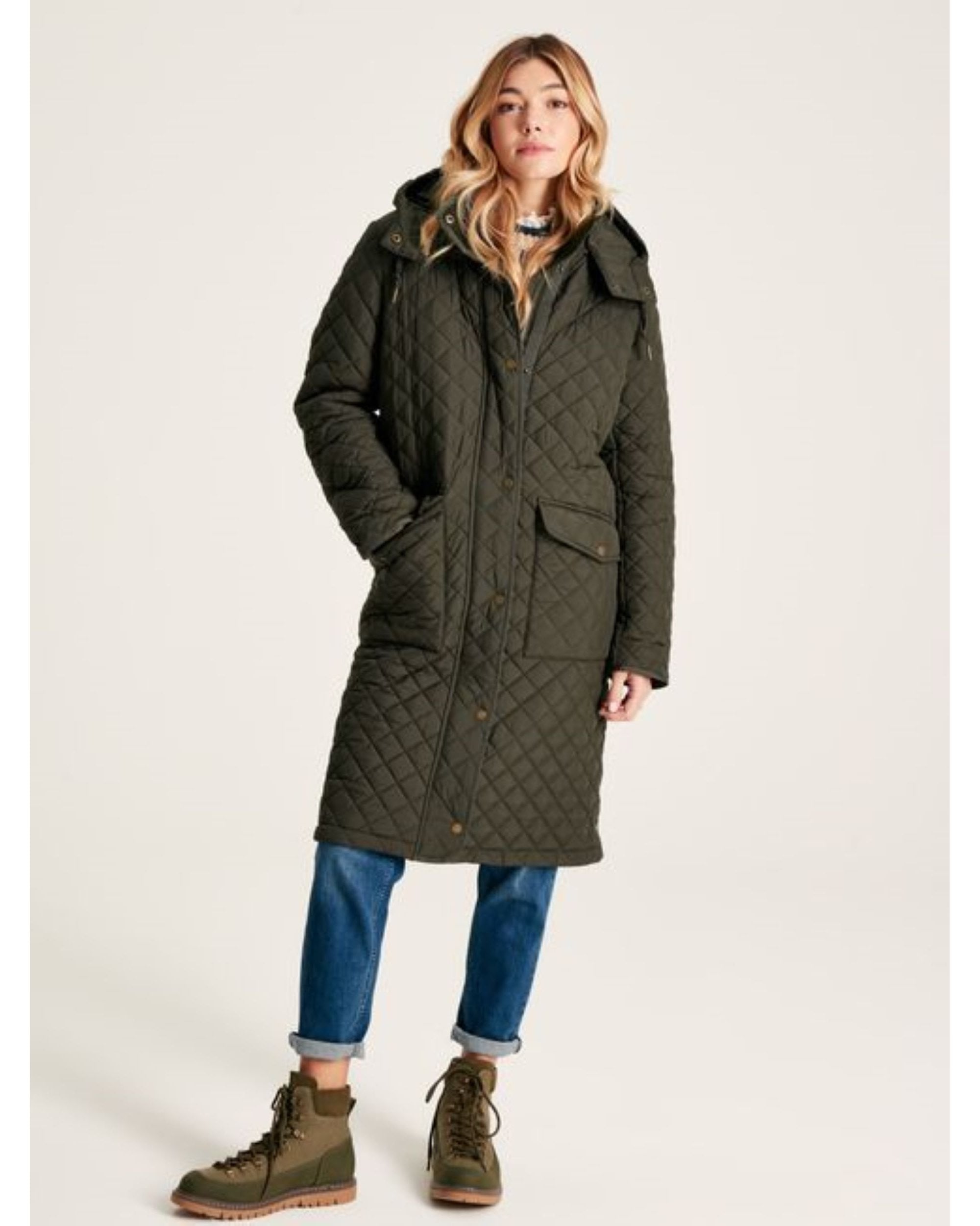 Chatsworth Diamond Quilted Coat With Hood