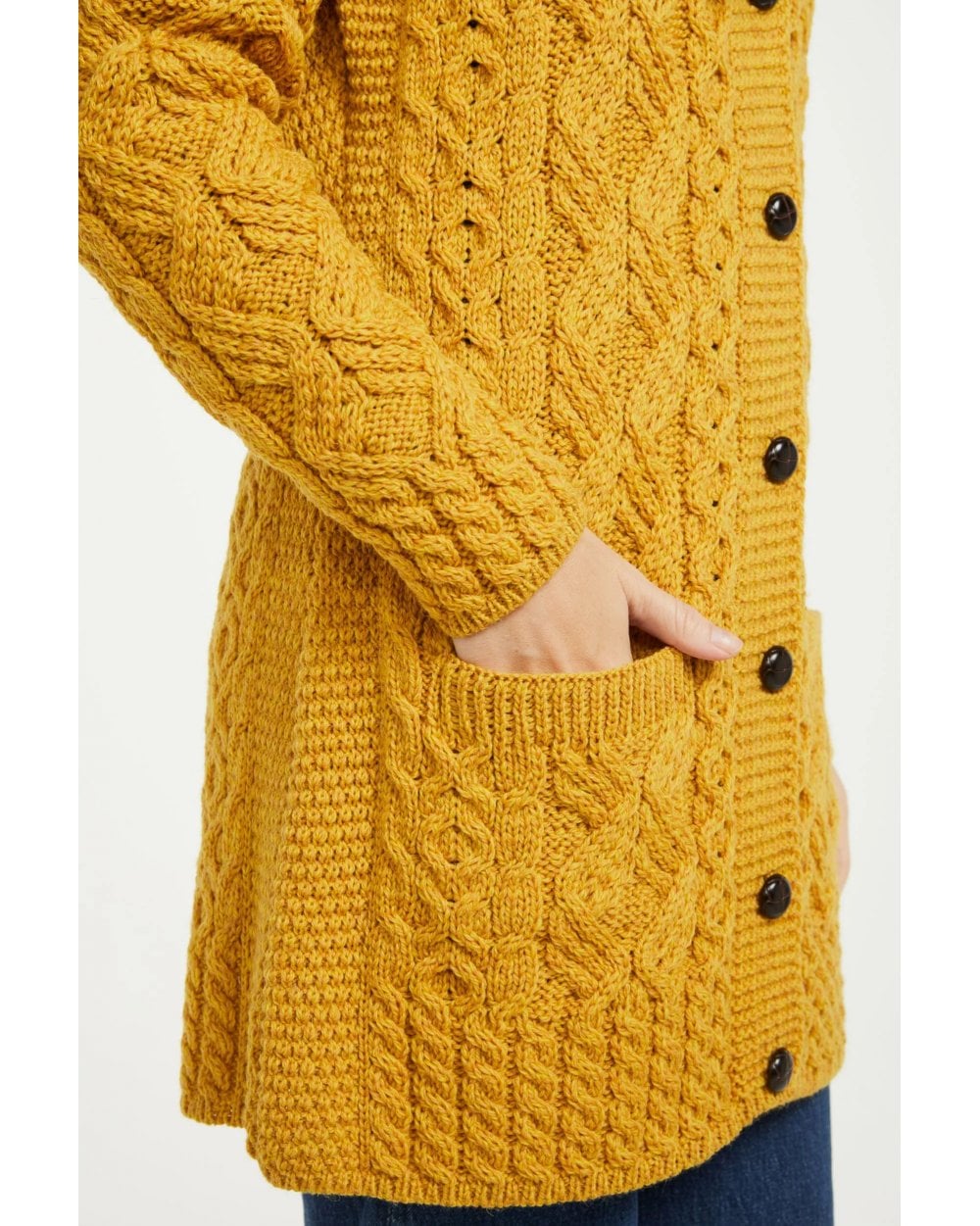 Glebe Aran Long Line Cardigan