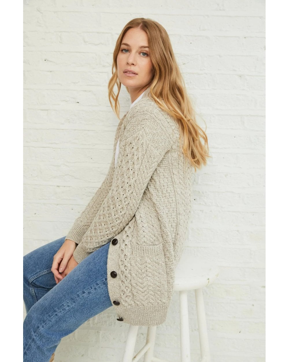 Delphi Aran Boyfriend Cardigan