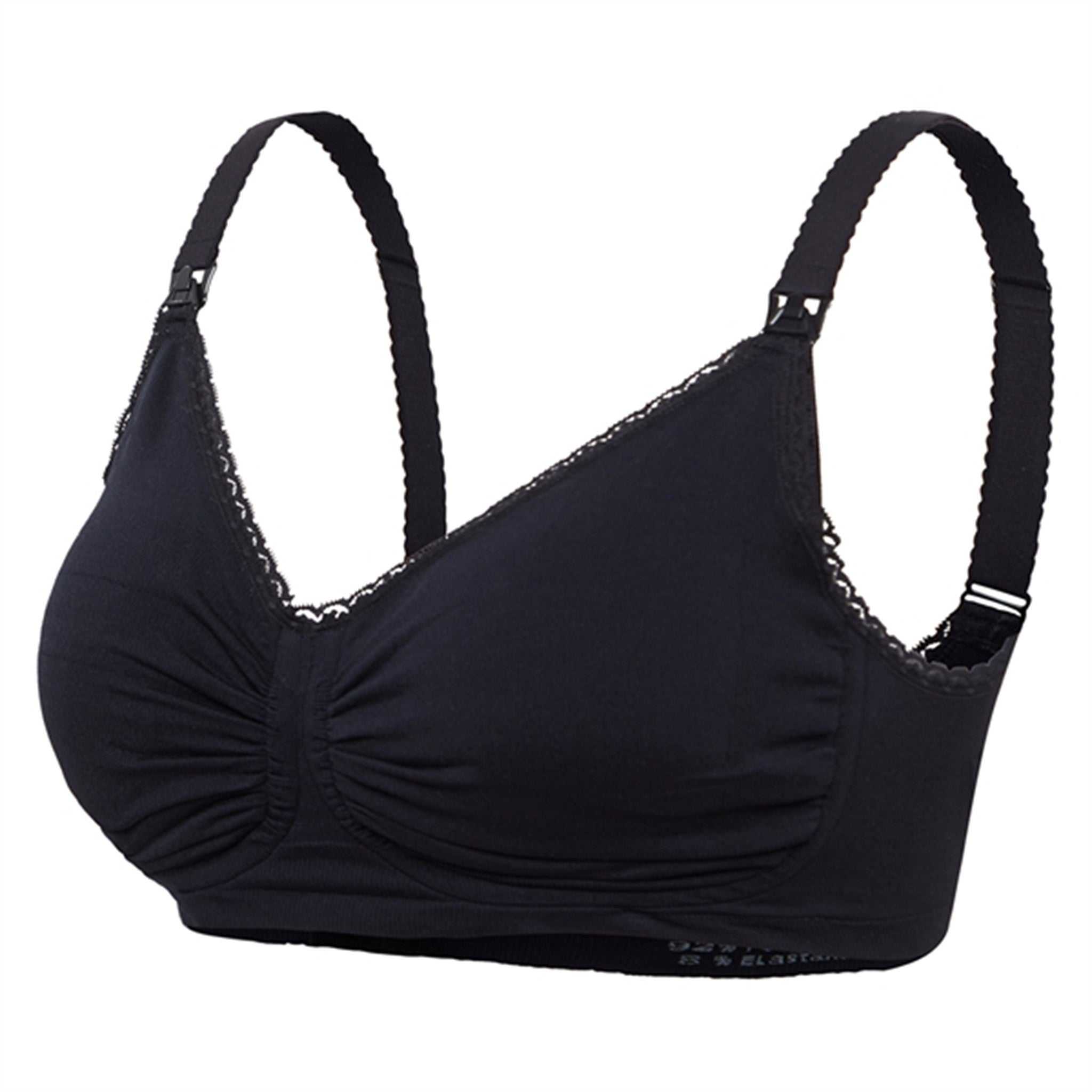 Carriwell Carri-Gel Nursing Bra Seamless Padded Nursing & Maternity Bra  Removable Pad Wide Straps Soft Gel Straps With Bra Extender Black & White  Sizes: M - XXL - Black , size: m 