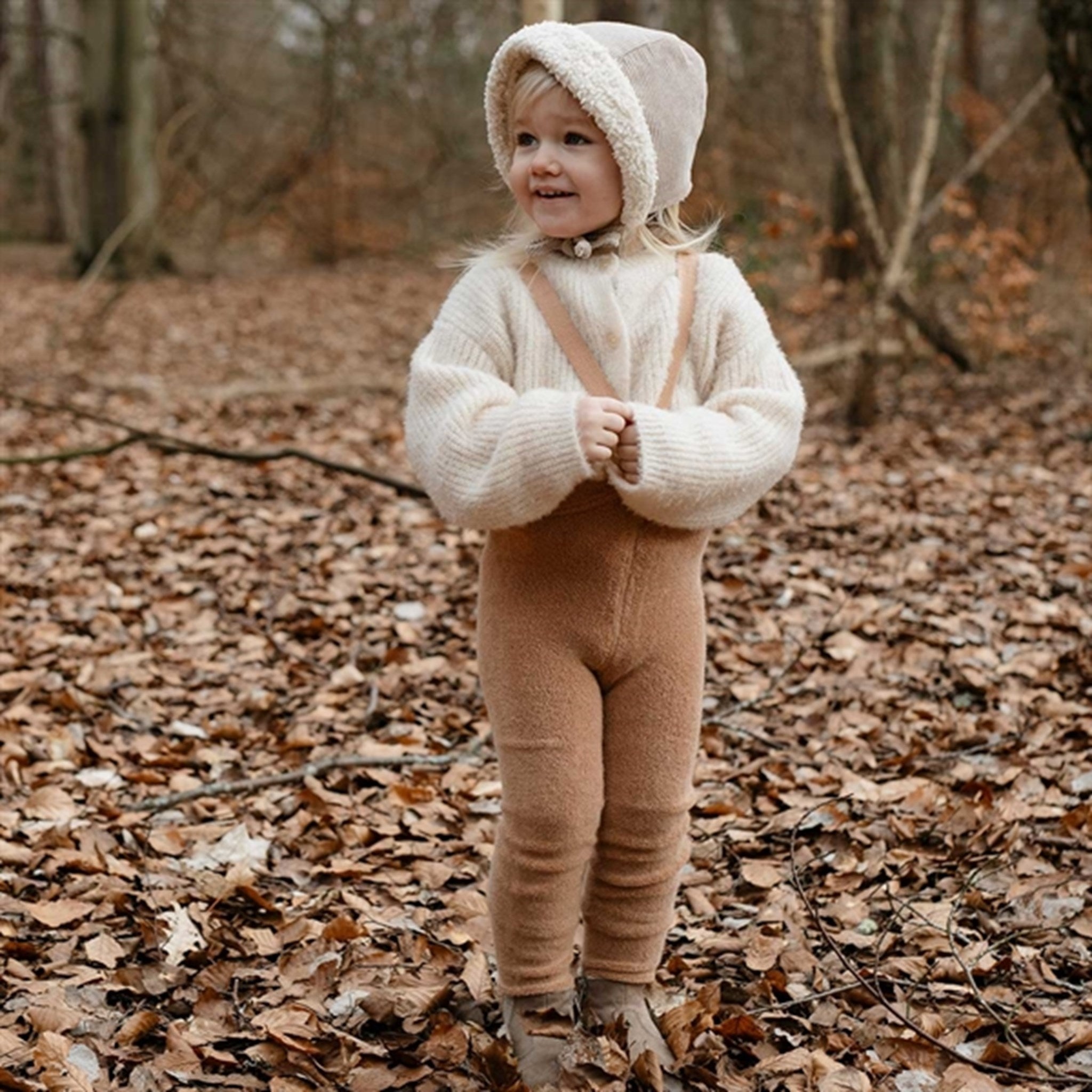 Silly Silas Unisex Footed Tights with Braces - Acorn Brown