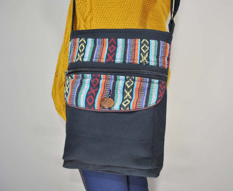 Handmade Round Crossbody Bag with Tribal Woven, Boho Crossbody Bag, Hippie  Bag