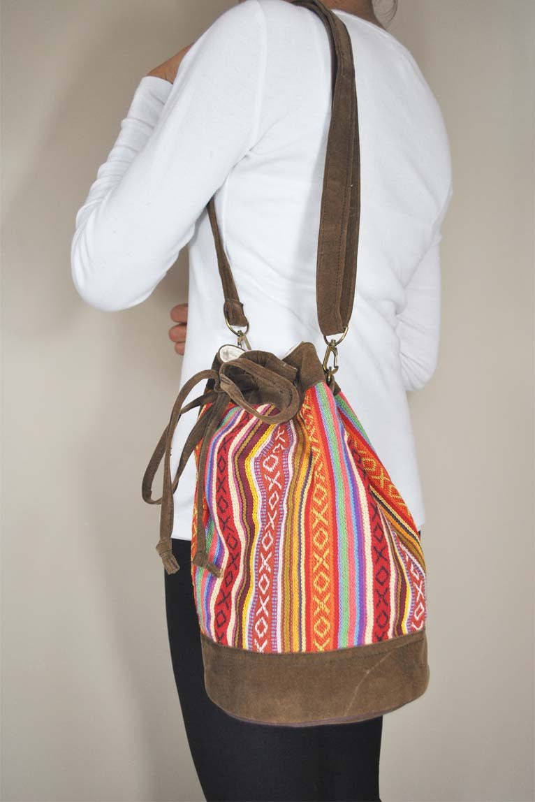 Mato Drawstring Bucket shoulder Bag Bohemian Aztec Pattern Handbag sue ...