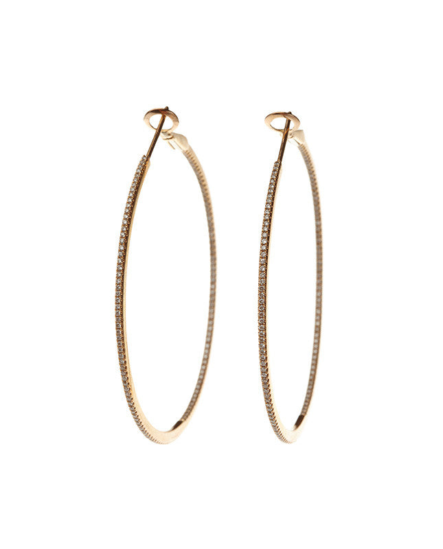 Micro Pave Diamond Round Hoops - Rose Gold – Andrea Montgomery Designs