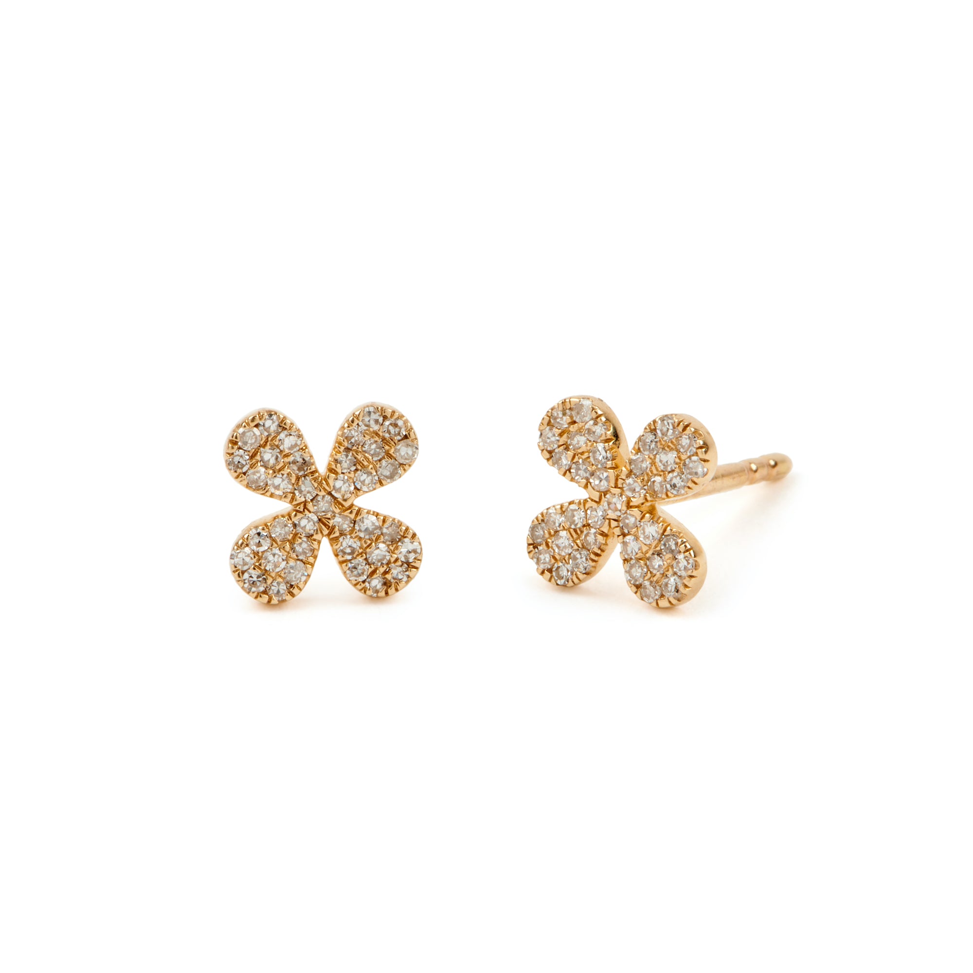 Clover Diamond Earrings - 14k YG – Andrea Montgomery Designs