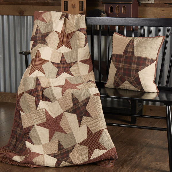 Abilene Star quilted throw on a bench