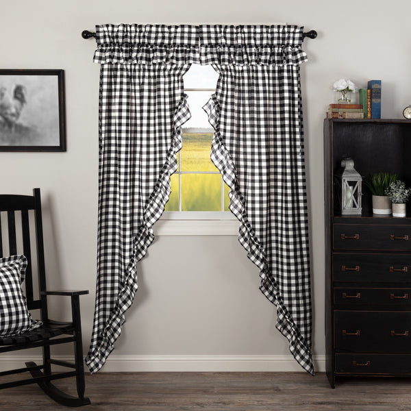 Annie buffalo black check prairie curtains