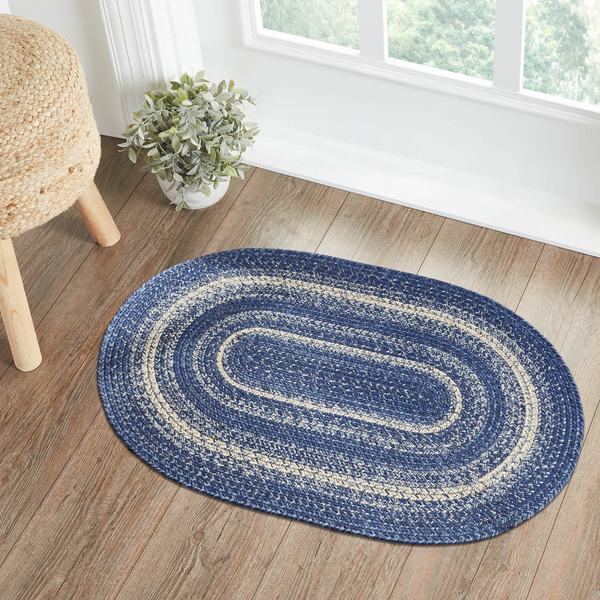 Great Falls Blue braided rug