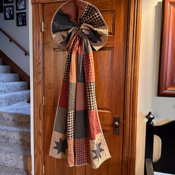 Quilt on a wreath hook