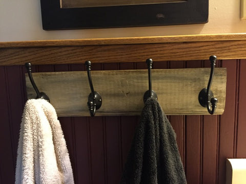 rack with towels