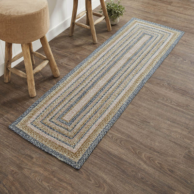 Vining Florals Braided Rectangle Rug Runner with Included Rug Pad