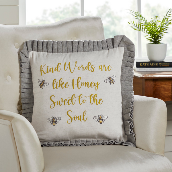 Embroidered Bee pillow