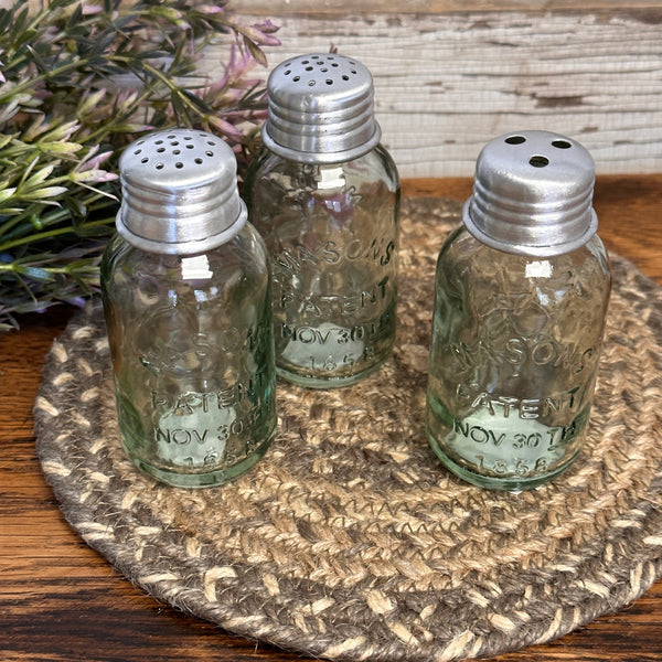 mason jar salt and pepper shaker and toothpick holder