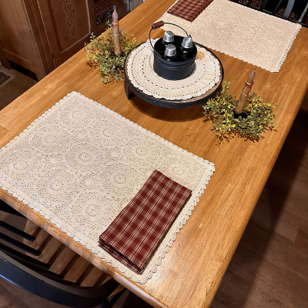 placemats and napkins on table