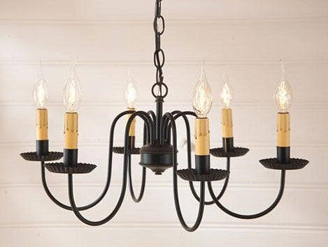 sheraton six arm black chandelier